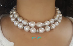 South Sea Pearl Diamond Necklace 2.75 ct 31.5" or 16.5" & 15" 18K White Gold