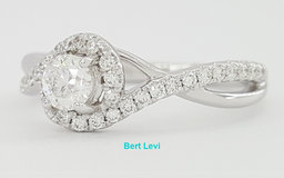 Gabriel & Co. 0.68 ct Round Cut Diamond 14K White Gold Halo Engagement Ring