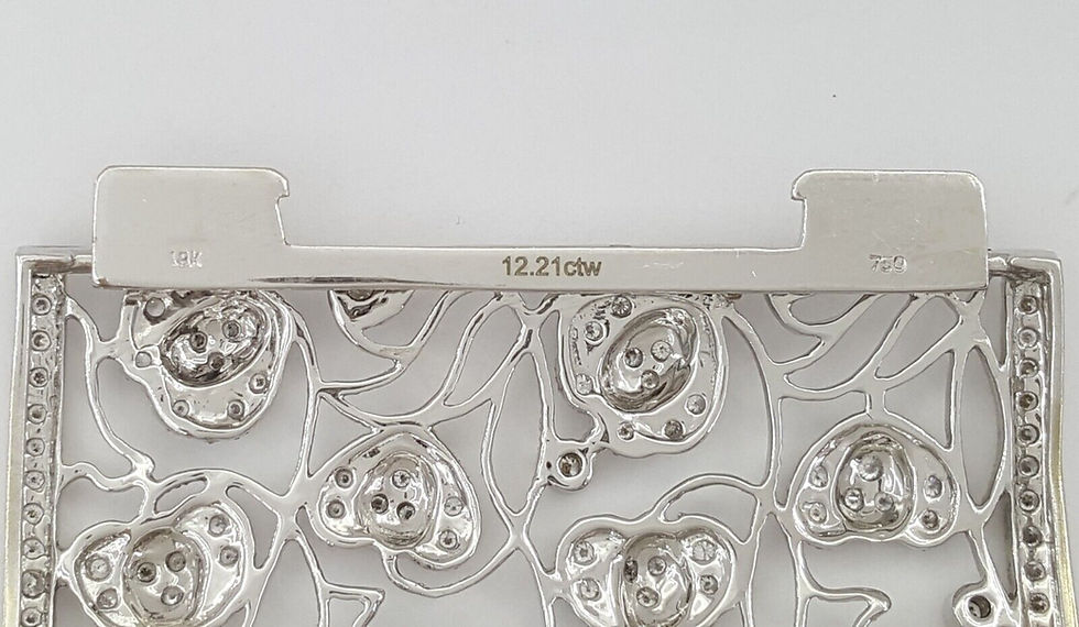 Thumbnail: Vintage Style Diamond Flower Bracelet 12.21 ct 79 Grams 46mm 18K White Gold