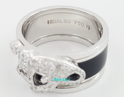 Hidalgo Diamond Panther Jacket & Black Enamel Diamond Ring 18K White Gold