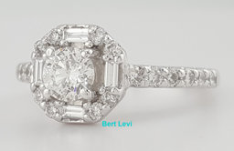 Natural Round Diamond Halo Engagement Ring 14k White Gold 0.71 ct
