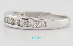 Round Diamond Channel Set Wedding Band Ring 0.54 ct 3.8 mm 14k White Gold