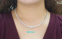 Round Diamond Riviera Tennis Necklace 15.6 ct Platinum 40.5 Grams 17" Rtl $45K