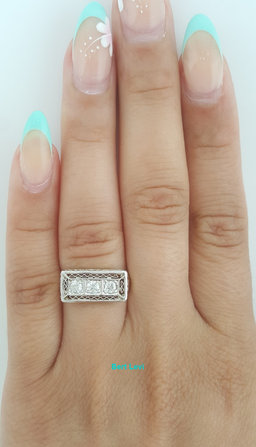 Antique Art Deco Old European Diamond Ring 0.3 ct 2-Tone Gold
