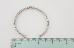David Yurman X Classic Diamond Cable Station Bracelet Silver 16.3 Grams Rtl $895