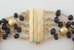 Marco Bicego 5-Strand Siviglia Black Onyx 18K Yellow Gold Bracelet 25.3 Grams