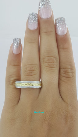 Platinum & 18K Yellow Gold Comfort Fit Men's Wedding Anniversary Band 5.8 mm