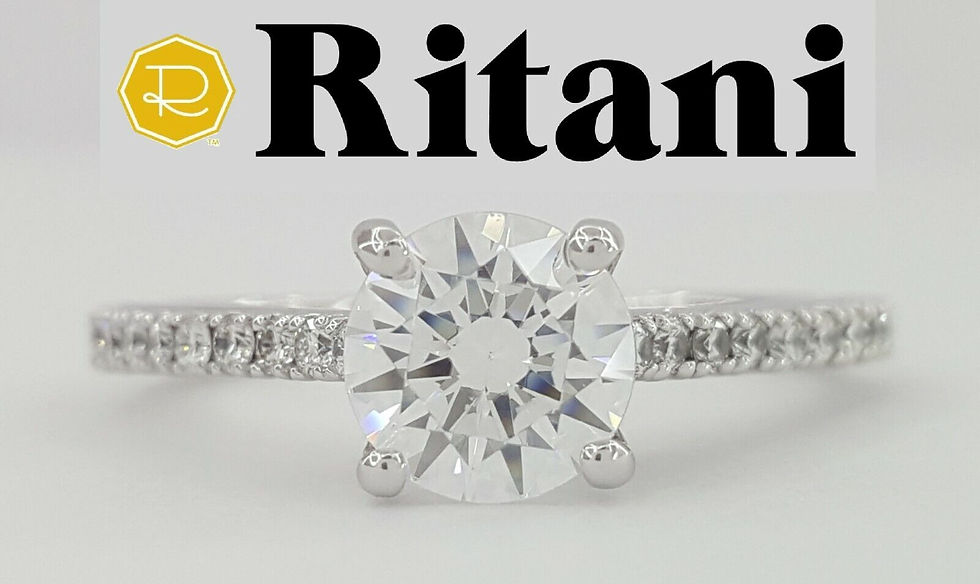 Ritani 0.24 ct 14k White Gold Diamond Semi-Mount Engagement Ring RTL $1,150