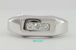 Round Cut Diamond Channel Set Wedding Band 0.27 ct 14K White Ring 8 mm Size 9.5