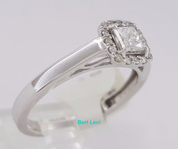 0.50 ct 14k White Gold Princess Cut Diamond Halo Engagement Ring