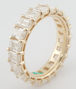 Emerald Cut Diamond Full Circle Eternity Wedding Anniv. Ring 4.2 ct 14K $13.6K