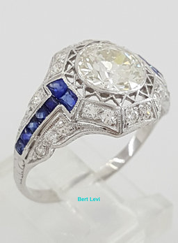 Vintage Art Deco Old European Diamond Engagement Ring 2.63 ct Platinum Rtl $35K