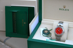 ROLEX 277200 OYSTER PERPETUAL WATCH 31MM RED CORAL DIAL
