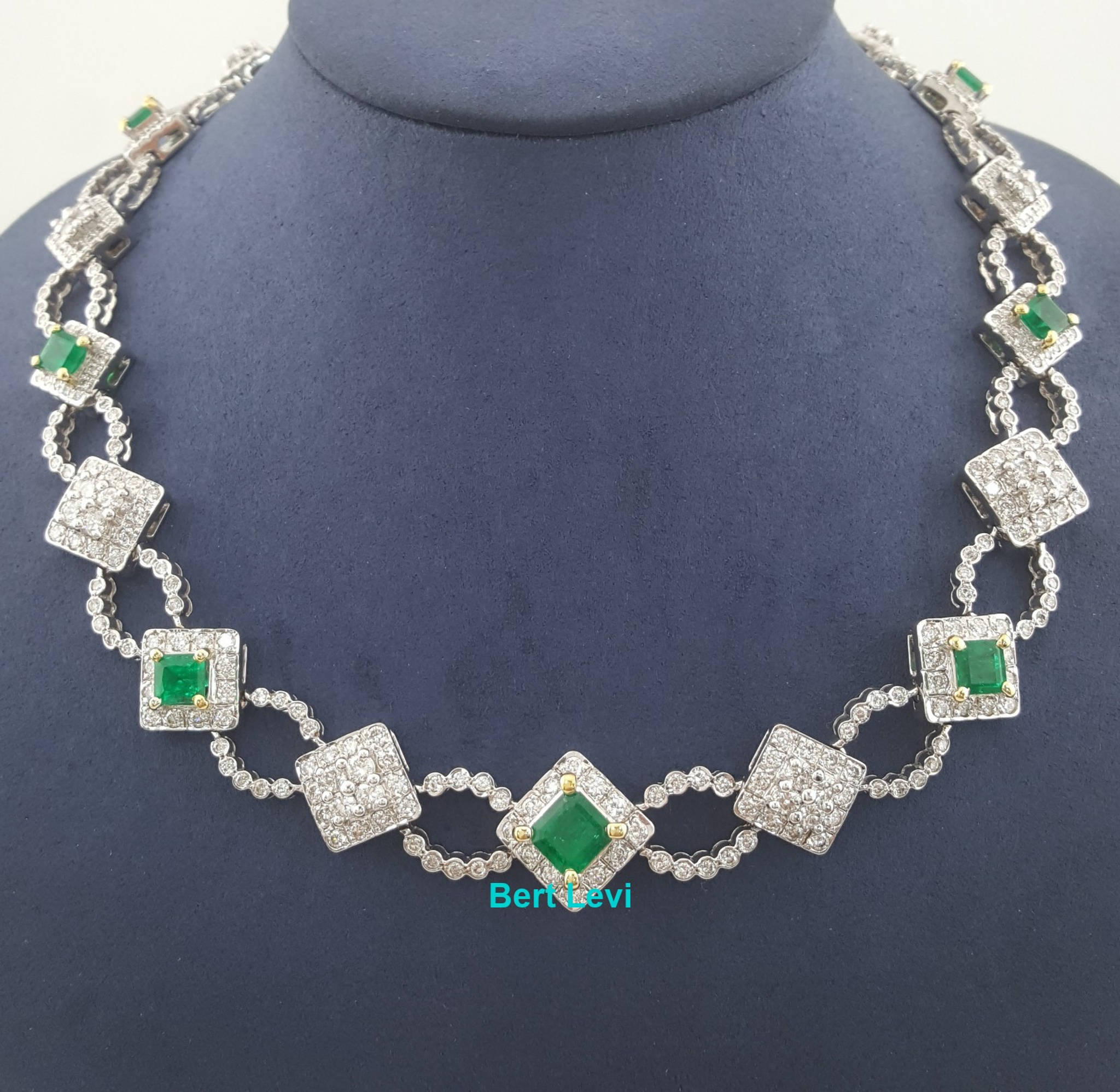 Natural Colombian Emerald & Diamond Necklace 24.9 ct 18k Gold 104.8 Gr Rtl $88K