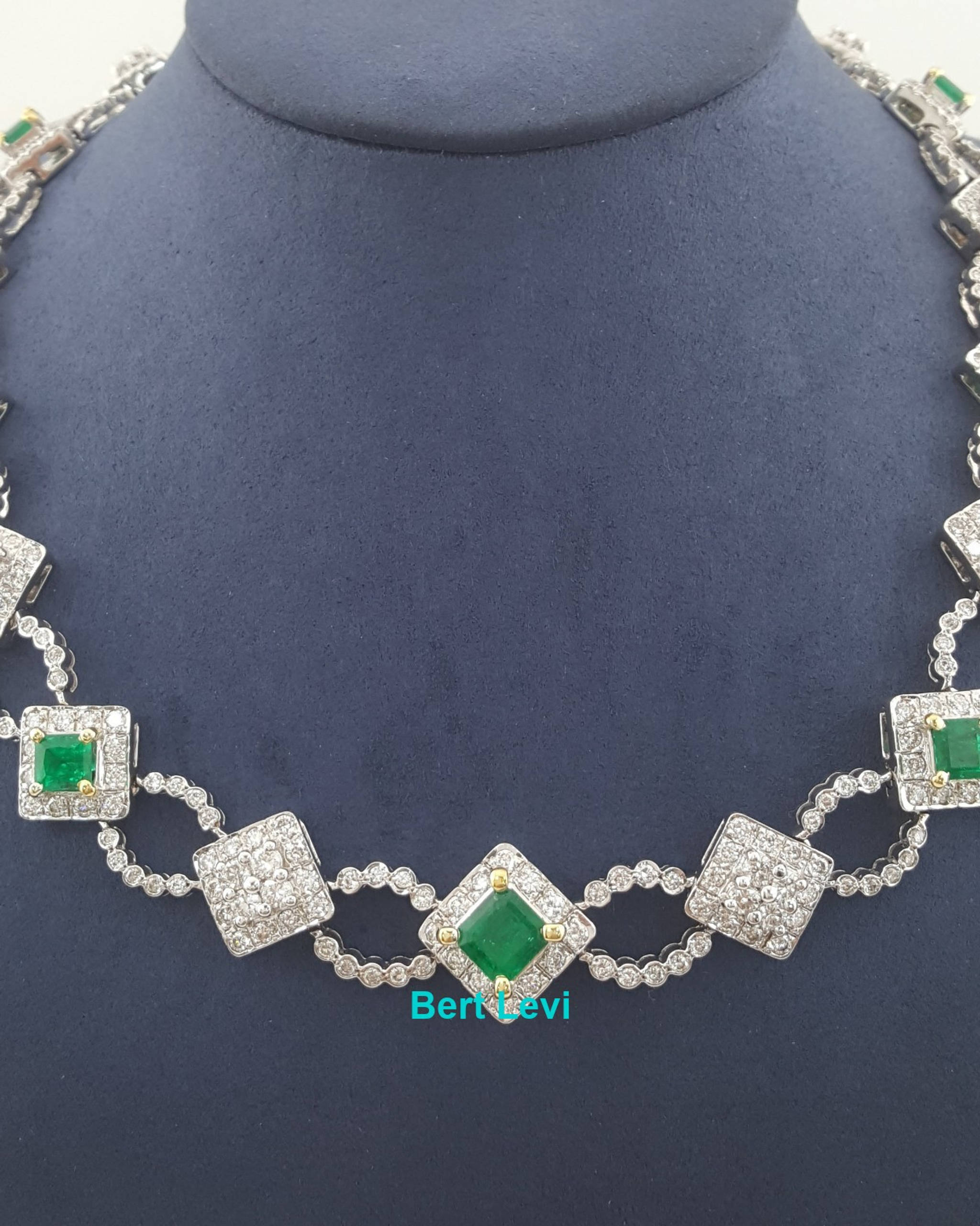Natural Colombian Emerald & Diamond Necklace 24.9 ct 18k Gold 104.8 Gr Rtl $88K