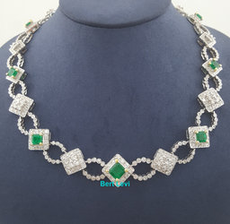Natural Colombian Emerald & Diamond Necklace 24.9 ct 18k Gold 104.8 Gr Rtl $88K
