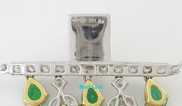 Green Emerald & Diamond Tennis Bracelet 78 ct 18k White & Yellow Gold Rtl $200K