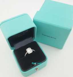 Tiffany & Co Soleste Emerald Cut Halo Diamond Engagement Ring 1.4 ct Rtl $38k