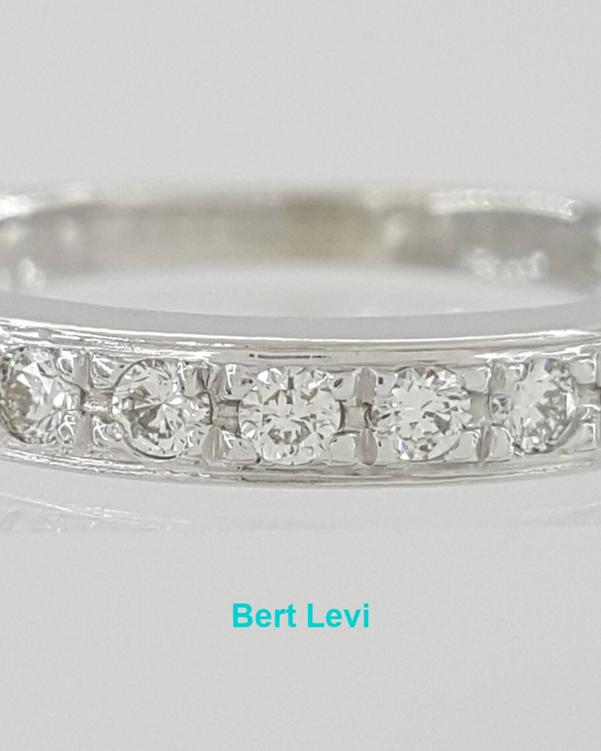 0.25 ct Round Diamond Pave Set Wedding Band Ring 2.8 mm 14K White Gold
