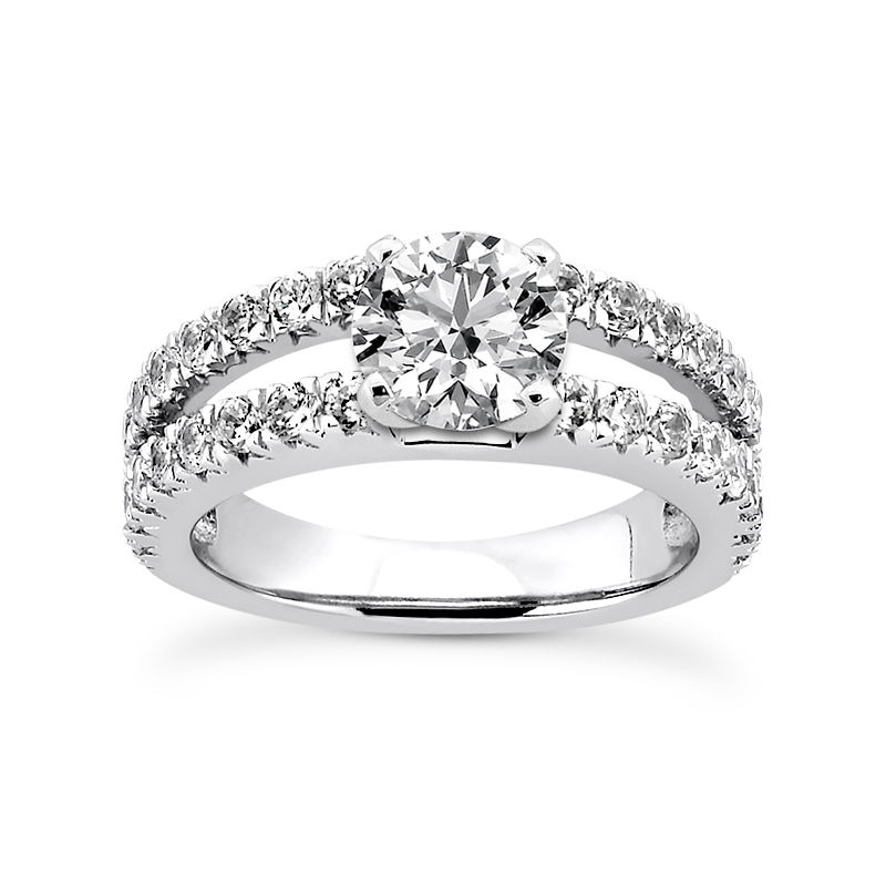 Ladies 14KT White Gold Platinum Fancy Engagement Ring ENR8340