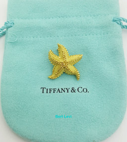 Tiffany & Co Vintage 18K Yellow Gold Starfish Single Clips-On Earring 8.3 grams