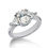 Thumbnail: Ladies 14KT White Gold Platinum Three Stones Engagement Ring ENR330