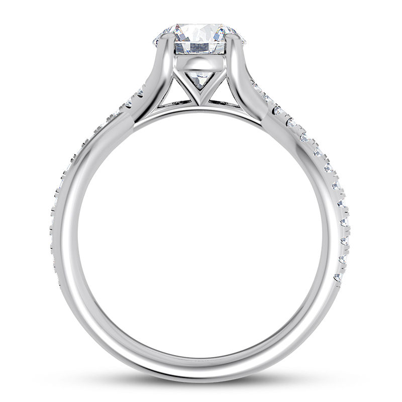 Thumbnail: Ladies 14KT White Gold Platinum Fancy Engagement Ring ENR9763-1