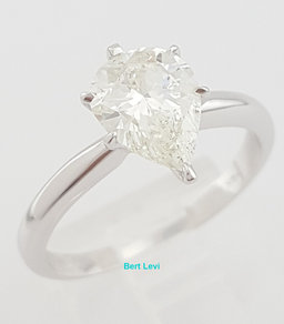 Pear Diamond Solitaire Engagement Ring 14k White Gold 1.49 ct Rtl $6,500