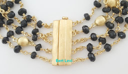 Marco Bicego 5-Strand Siviglia Black Onyx 18K Yellow Gold Bracelet 25.3 Grams