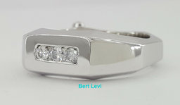 Round Cut Diamond Channel Set Wedding Band 0.27 ct 14K White Ring 8 mm Size 9.5