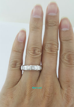 0.25 ct Men's 14k White Gold Round Cut Diamond Wedding Band 7.8g 6mm Size 10.5