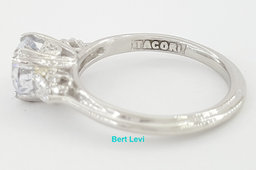 Tacori 3-Stone Round Pear Semi-Mount Platinum Engagement Ring0.35 ct  Rtl $4,840