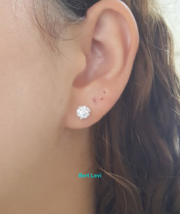 Natural Round Brilliant Cut Diamond Stud Earrings 1.52 ct 14k W Gold Retail $8K