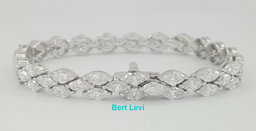 Marquise Cut Diamond Line Tennis Bracelet 7" 12 ct 18K White Gold  Rtl $36K