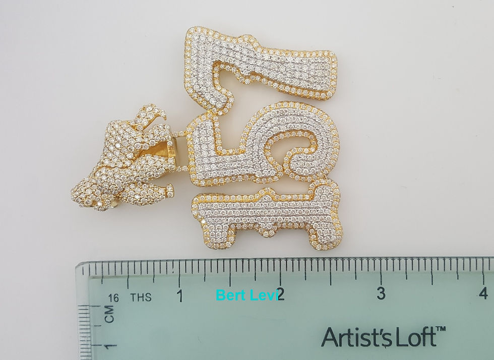 Thumbnail: Gorilla 157 Pave Diamond Pendant 13 ct 10k Yellow Gold 55 Grams 2.5"