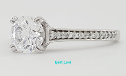Ritani 1RZ2493 Semi-Mount Diamond 0.17ct 18k White Gold Engagement Ring Rt $1785