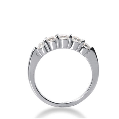 Thumbnail: Ladies 14KT White Gold Platinum Round Diamond Wedding Band WB2327