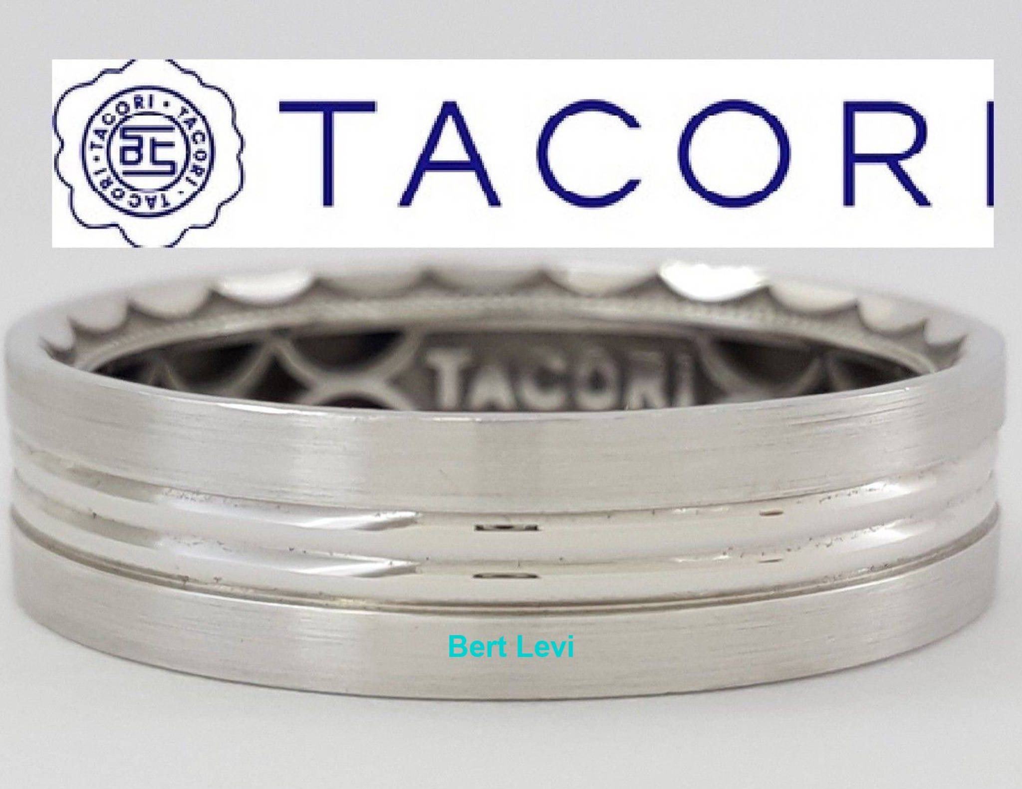 TACORI Sculpted Crescent 109-6S 6mm Men's 18K White Gold Wedding Band Rtl $2,150