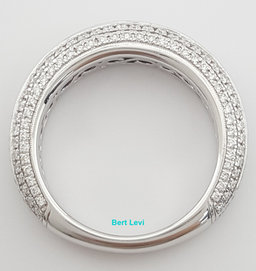 Simon G. Diamond Pave Wedding Band Ring 0.82 ct 18k White Gold 4.6mm