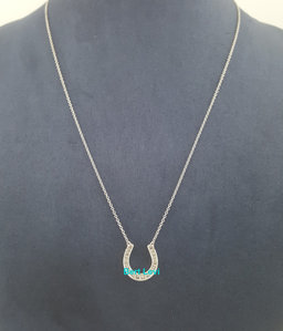 Tiffany & Co Diamond Horseshoe Pendant Necklace 0.2 ct Platinum 16"