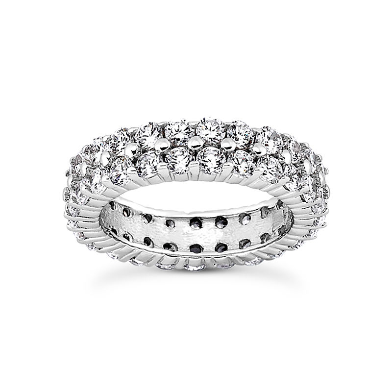 Ladies 14KT White Gold Platinum Eternity Wedding Band EWB178-10-4