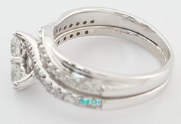 Ever Us Two Stone Round Diamond Engagement Ring Set 14k White Gold 1.12 ct $3648