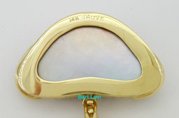 Tahitian Mabe Blister Pearl Slider Enchanter Necklace 14k Yellow Gold 20.3 Grams