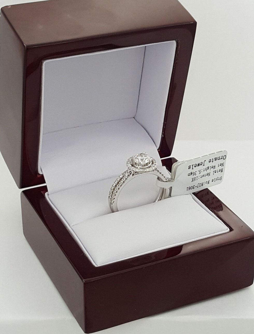 Thumbnail: Round Brilliant Cut Diamond Engagement Ring Set EGL USA 1.27 ct 18K Rtl $6,500