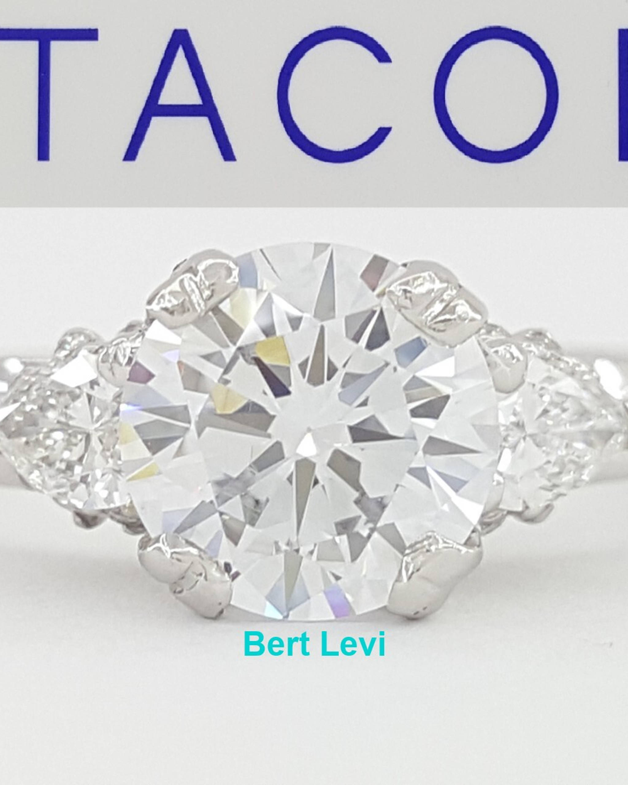 Tacori 3-Stone Round Pear Semi-Mount Platinum Engagement Ring0.35 ct Rtl $4,840