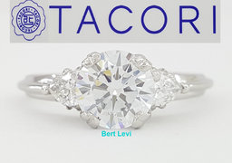 Tacori 3-Stone Round Pear Semi-Mount Platinum Engagement Ring0.35 ct  Rtl $4,840