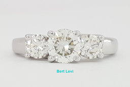 Round Brilliant Diamond 1 ct Three 3-Stone Platinum Engagement Ring
