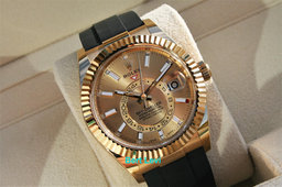 ROLEX 326238 SKYDWELLER WATCH YELLOW GOLD OYSTERFLEX