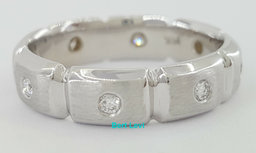 0.25 ct Men's 14k White Gold Round Cut Diamond Wedding Band 7.8g 6mm Size 10.5