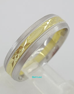 Platinum & 18K Yellow Gold Comfort Fit Men's Wedding Anniversary Band 5.8 mm